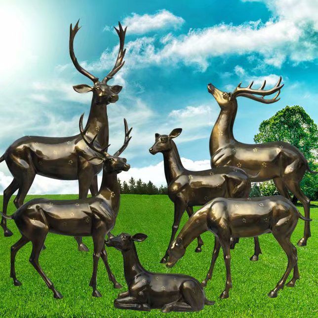 玻璃钢仿铜鹿11